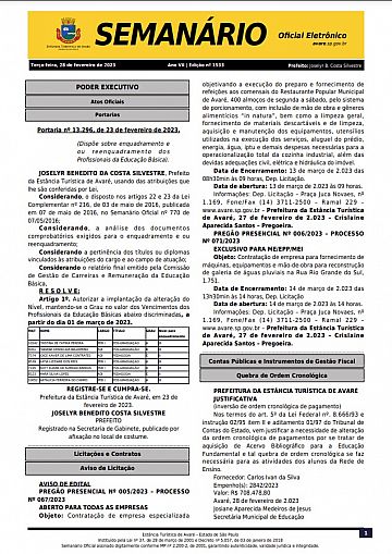 Semanário Oficial - Ed. 1533