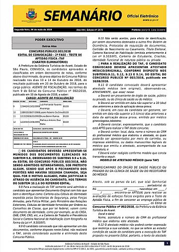 Semanário Oficial - Ed. 1973