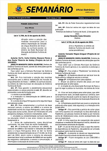 Semanário Oficial - Ed. 1365