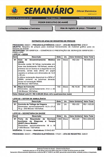 Semanário Oficial - Ed. 1159