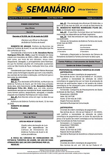 Semanário Oficial - Ed. 2399