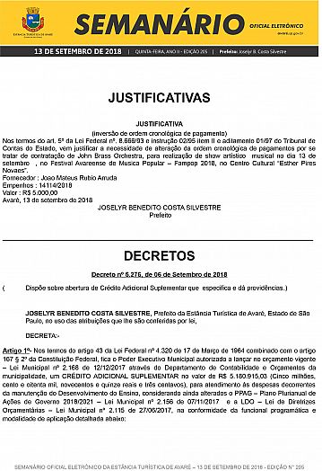 Semanário Oficial - Ed. 205