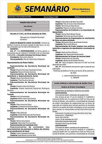 Semanário Oficial - Ed. 1403