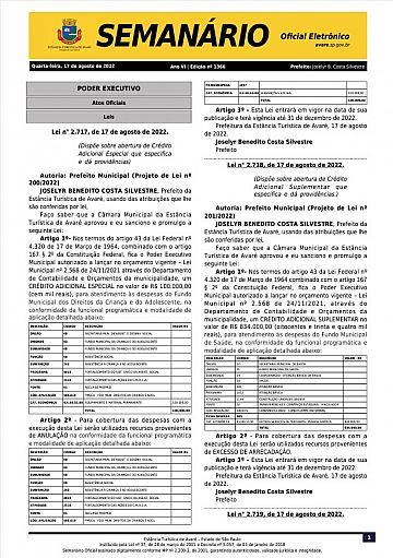 Semanário Oficial - Ed. 1366