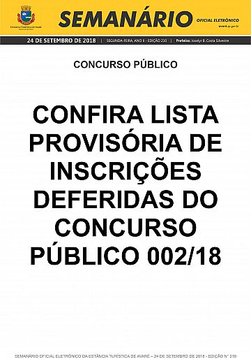 Semanário Oficial - Ed. 210