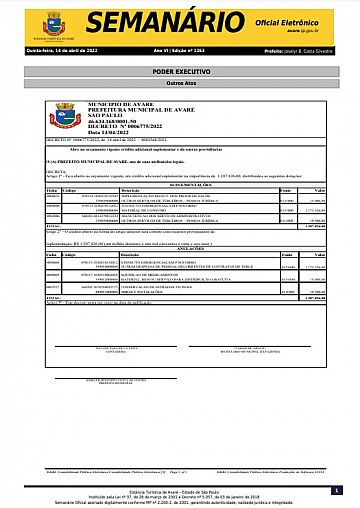 Semanário Oficial - Ed. 1263