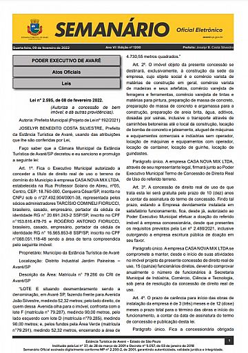 Semanário Oficial - Ed. 1200