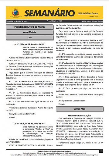 Semanário Oficial - Ed. 1020