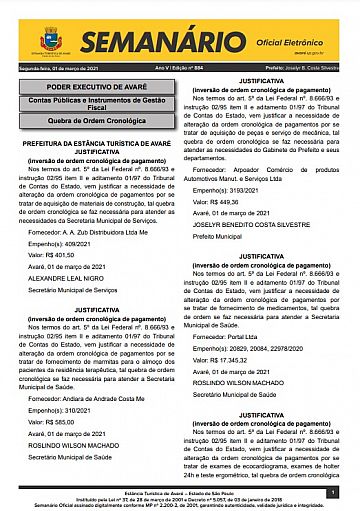 Semanário Oficial - Ed. 884