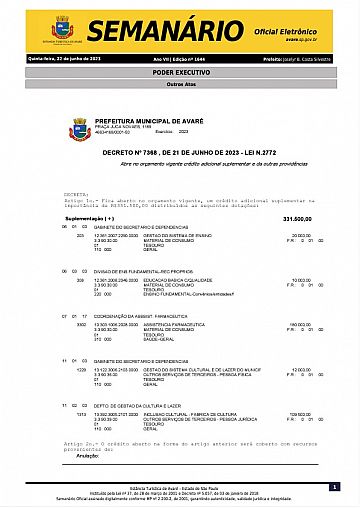 Semanário Oficial - Ed. 1644