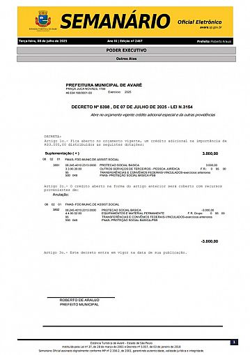 Semanário Oficial - Ed. 2467