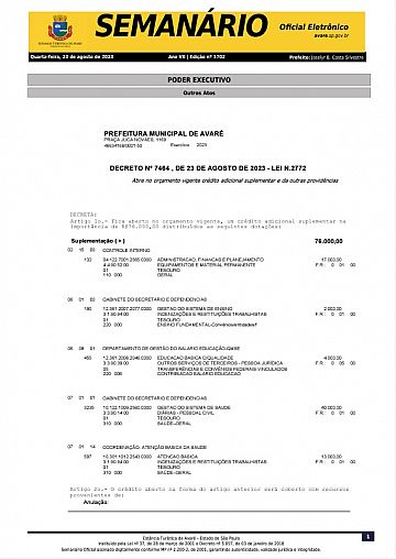 Semanário Oficial - Ed. 1702