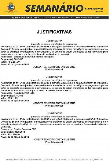 Semanário Oficial - Ed. 190