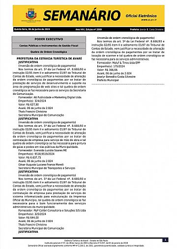 Semanário Oficial - Ed. 2009