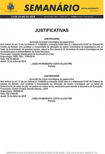 Semanário Oficial - Ed. 174
