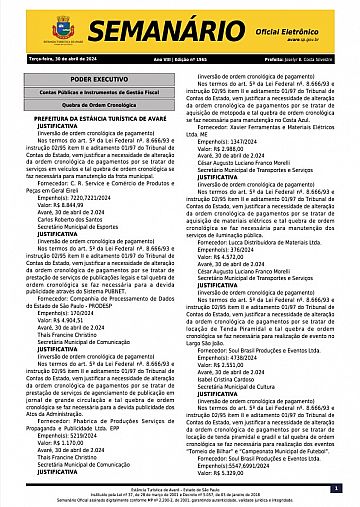 Semanário Oficial - Ed. 1965