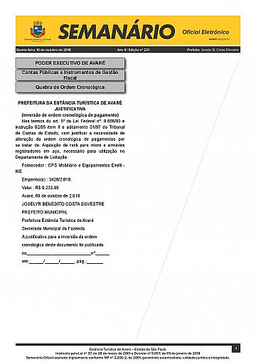 Semanário Oficial - Ed. 221