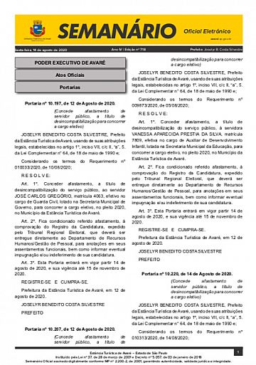 Semanário Oficial - Ed. 718