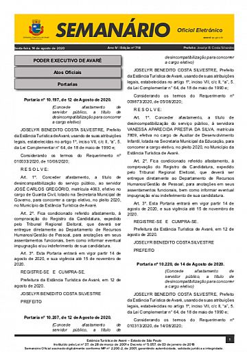 Semanário Oficial - Ed. 718