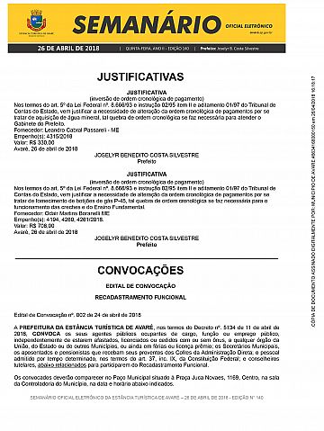 Semanário Oficial - Ed. 140