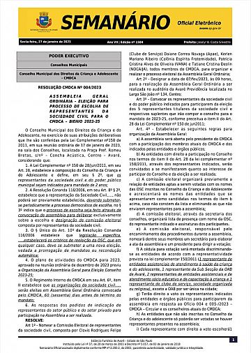 Semanário Oficial - Ed. 1504