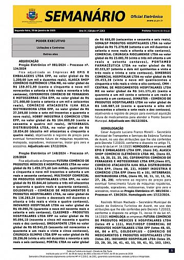 Semanário Oficial - Ed. 2263