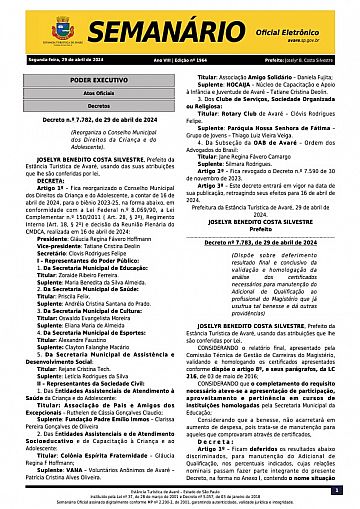 Semanário Oficial - Ed. 1964