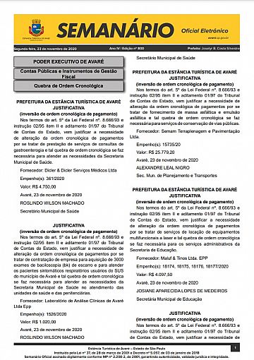 Semanário Oficial - Ed. 800