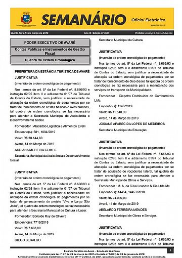 Semanário Oficial - Ed. 300