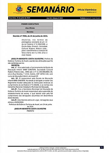 Semanário Oficial - Ed. 2029