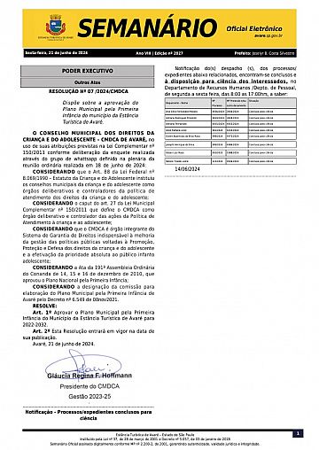 Semanário Oficial - Ed. 2027