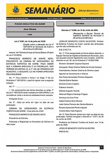 Semanário Oficial - Ed. 686