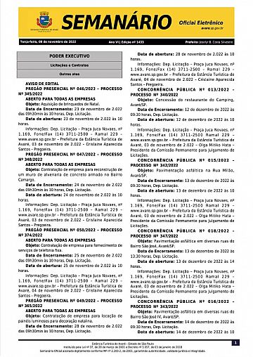 Semanário Oficial - Ed. 1433