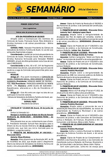 Semanário Oficial - Ed. 2457