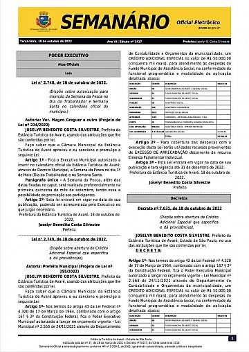Semanário Oficial - Ed. 1417