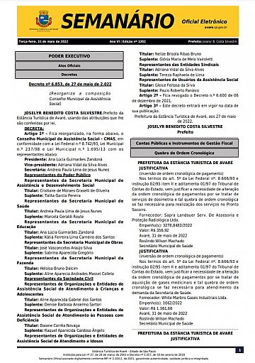 Semanário Oficial - Ed. 1302