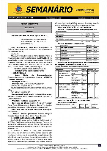 Semanário Oficial - Ed. 1459