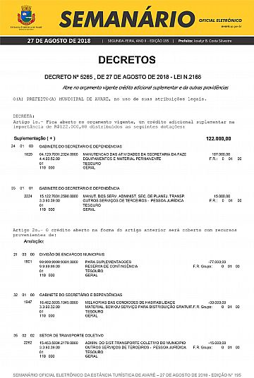 Semanário Oficial - Ed. 195