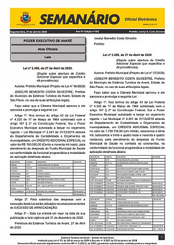 Semanário Oficial - Ed. 612