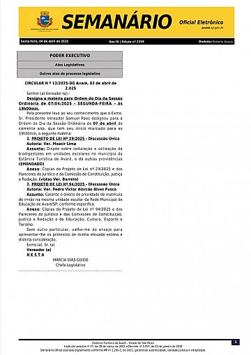 Semanário Oficial - Ed. 2359