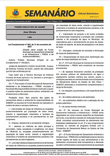 Semanário Oficial - Ed. 1123