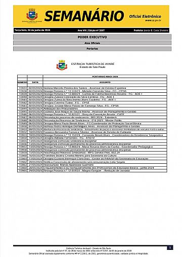 Semanário Oficial - Ed. 2007