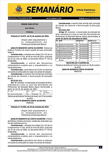 Semanário Oficial - Ed. 1425