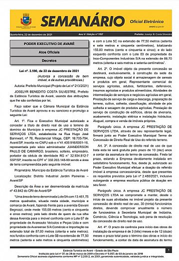 Semanário Oficial - Ed. 1157