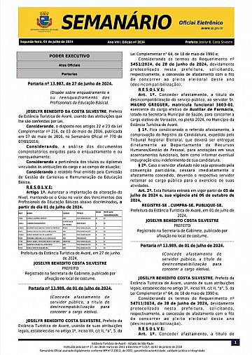 Semanário Oficial - Ed. 2034