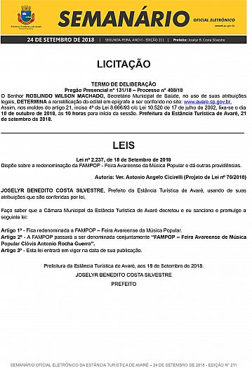 Semanário Oficial - Ed. 211