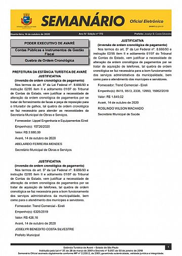 Semanário Oficial - Ed. 773