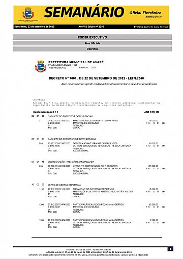 Semanário Oficial - Ed. 1396