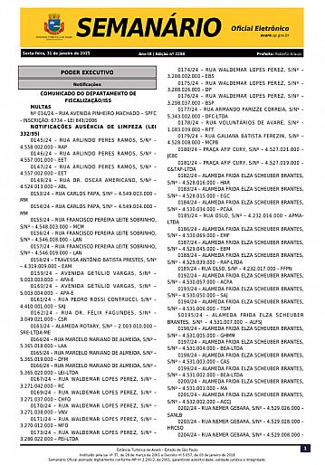 Semanário Oficial - Ed. 2280
