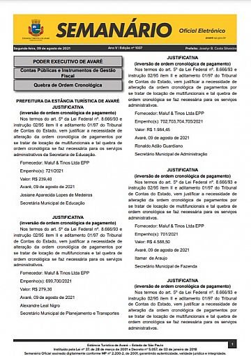 Semanário Oficial - Ed. 1037